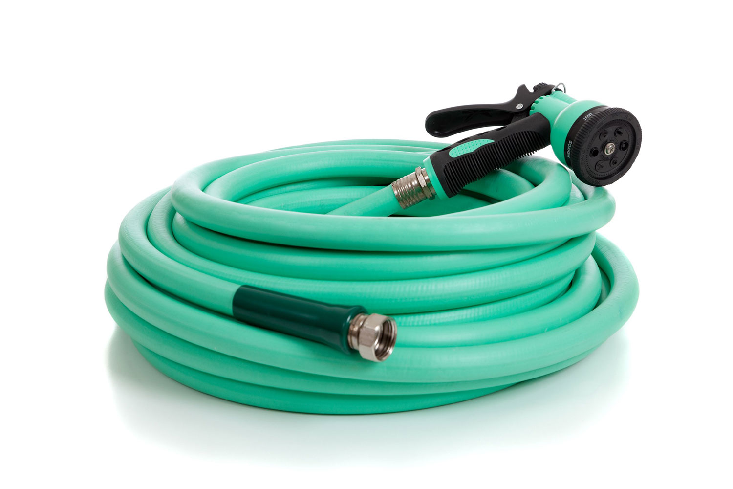 garden hose to remove built up debris