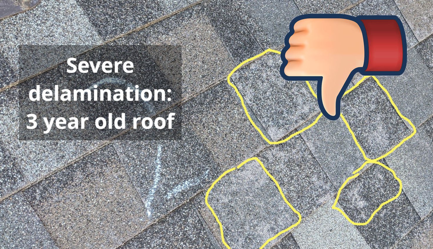Delamination with thumbs down