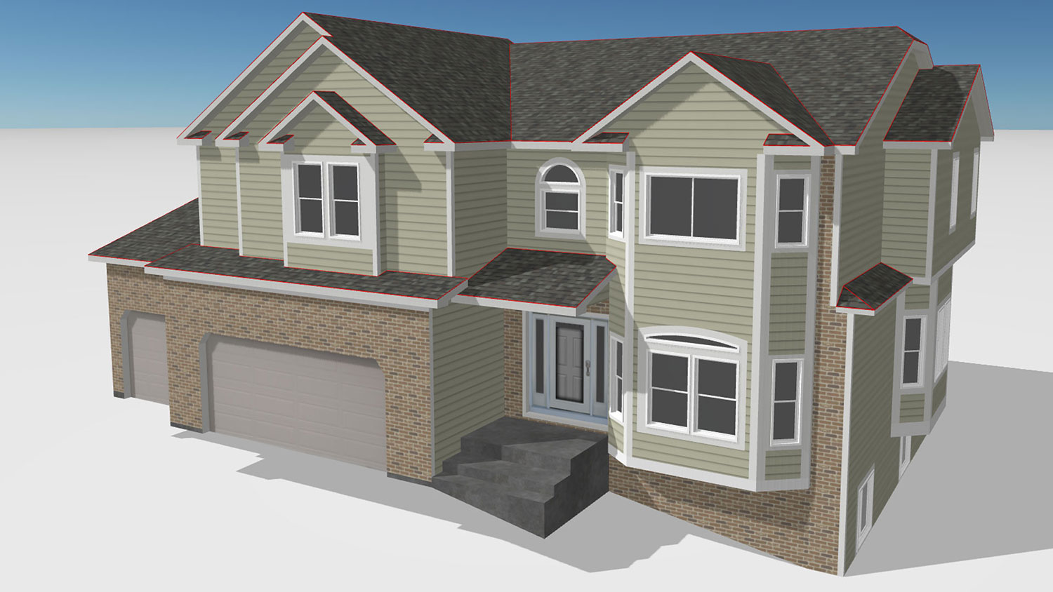 HOVER App showing house design