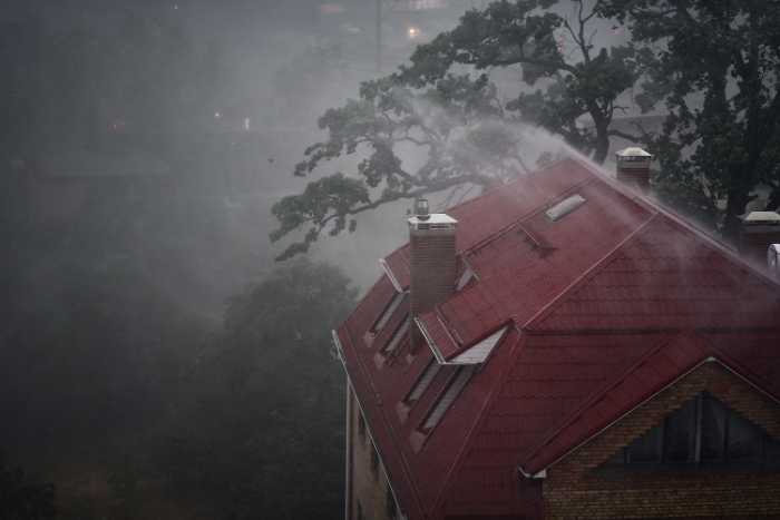 new roof in bad weather